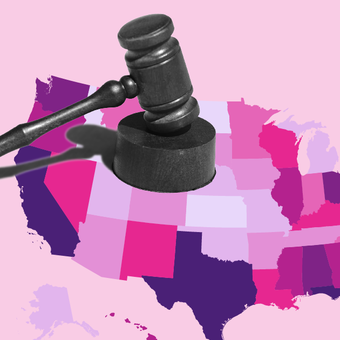 CRIME 13 Justice Gavel Court Law Sentence Map USA State Pink