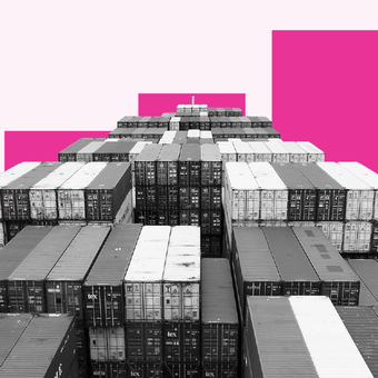 ECONOMY 14 Trade Shipping Container Cargo Bars Up Pink