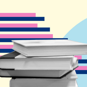 EDUCATION 06 Reading Books Bars Clustered Up Pink Blue Yellow