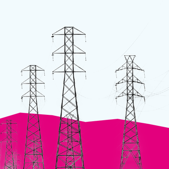 ENERGY & ENVIRONMENT 07 Power Lines Energy Electricity Line Down Pink