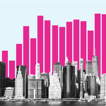 General USA America Government 08 City Skyline NYC Bars Up Pink