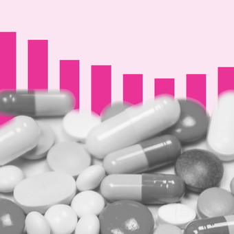 Health 07 Drugs Pills Medicine Prescription Bars Down Pink