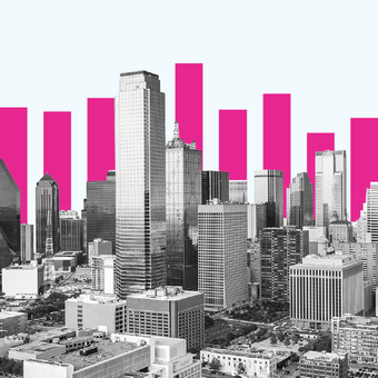 Population 01 City Skyline Dallas Bars Pink