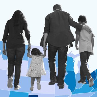 Population 04 Hispanic Family Married Kids Map USA State Blue