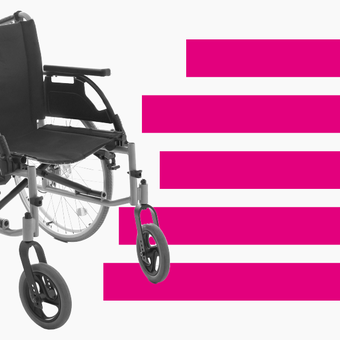 Population 09 Wheelchair Disability Elderly Horizontal Bars Pink