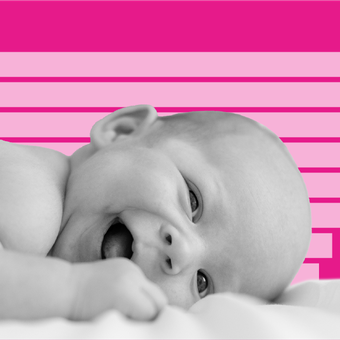 Population 10 Baby Infant Birth Horizontal Bars Pink