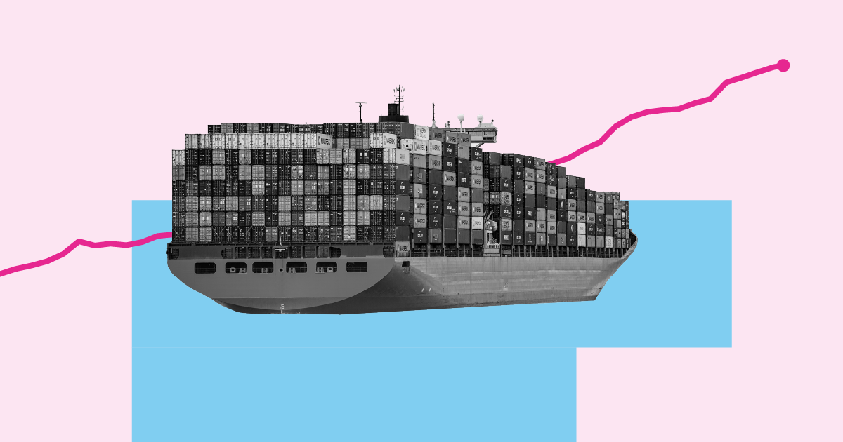 ECONOMY 13 Trade Shipping Container Cargo Line Up Pink