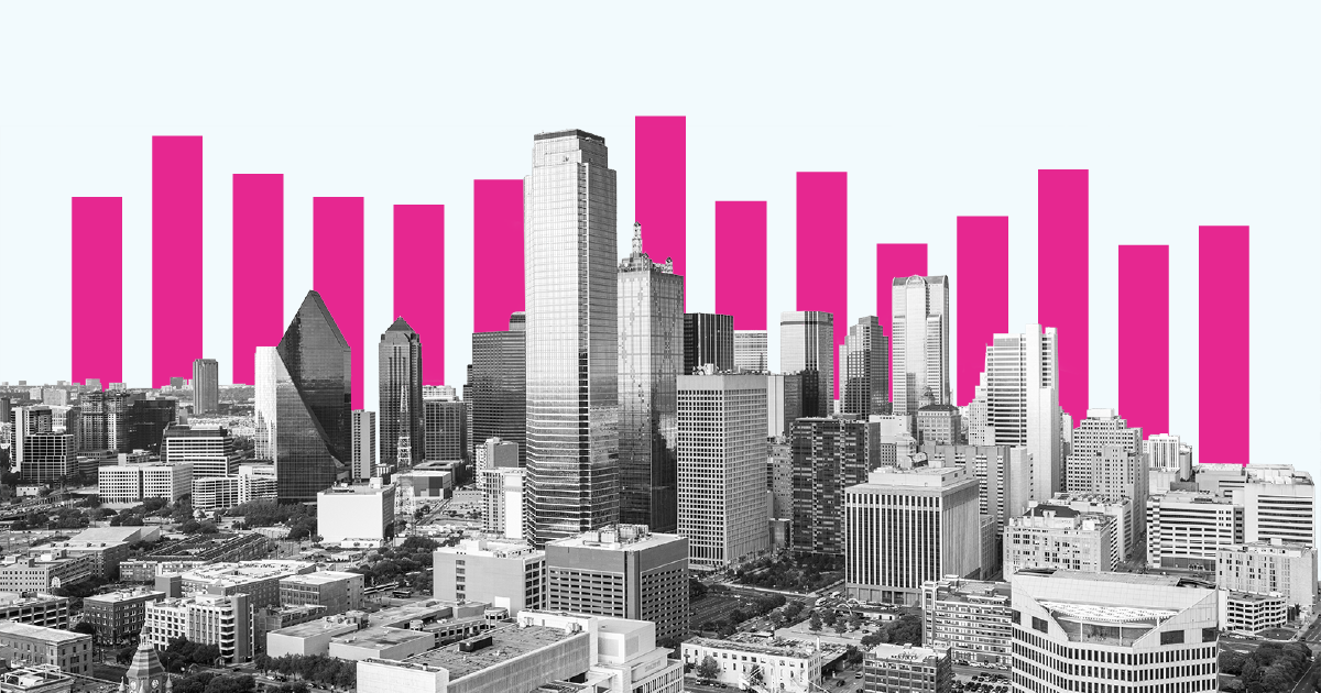Population 01 City Skyline Dallas Bars Pink